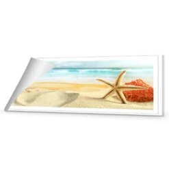 Starfish And Coral On Beach (Long) -WALL ART DESGIN SALE starfish and coral on beach long canvas rolled canvas 60x20cm 322718