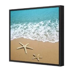 Starfish Beach (square) -WALL ART DESGIN SALE starfish beach square canvas black floating frame 37x37cm 980759