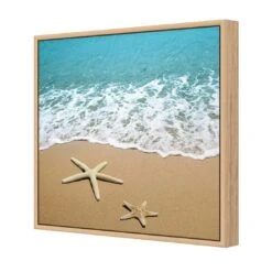Starfish Beach (square) -WALL ART DESGIN SALE starfish beach square canvas oak floating frame 37x37cm 887710