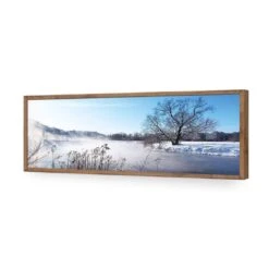 Steamy Lake (Long) -WALL ART DESGIN SALE steamy lake long acrylic glass no border natural frame 90x30cm 827368
