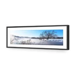 Steamy Lake (Long) -WALL ART DESGIN SALE steamy lake long acrylic glass with border black frame 90x30cm 129021