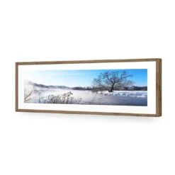 Steamy Lake (Long) -WALL ART DESGIN SALE steamy lake long acrylic glass with border natural frame 90x30cm 226165