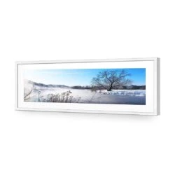 Steamy Lake (Long) -WALL ART DESGIN SALE steamy lake long acrylic glass with border white frame 90x30cm 471880