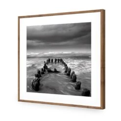 Stormy Mouth, Black And White (Square) -WALL ART DESGIN SALE stormy mouth black and white square acrylic glass with border natural frame 37x37cm 984114