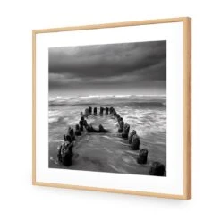 Stormy Mouth, Black And White (Square) -WALL ART DESGIN SALE stormy mouth black and white square acrylic glass with border oak frame 37x37cm 237208