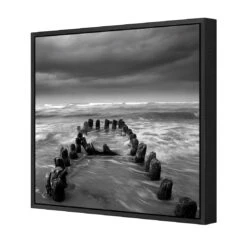Stormy Mouth, Black And White (Square) -WALL ART DESGIN SALE stormy mouth black and white square canvas black floating frame 37x37cm 184646