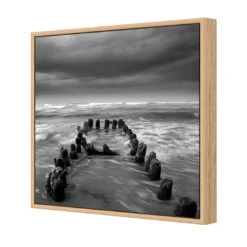 Stormy Mouth, Black And White (Square) -WALL ART DESGIN SALE stormy mouth black and white square canvas oak floating frame 37x37cm 414895