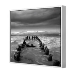 Stormy Mouth, Black And White (Square) -WALL ART DESGIN SALE stormy mouth black and white square canvas white floating frame 37x37cm 565768