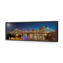 Story Bridge At Night (Long) -WALL ART DESGIN SALE story bridge at night long acrylic glass no border black frame 90x30cm 746563