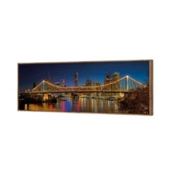 Story Bridge At Night (Long) -WALL ART DESGIN SALE story bridge at night long canvas natural floating frame 60x20cm 568448