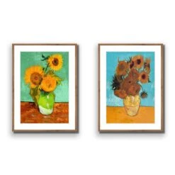 Sunflowers Perfect Pairs 15 Sunflowers Perfect Pairs -WALL ART DESGIN SALE sunflowers perfect pairs acrylic glass with border natural frame 45x30cm 577089