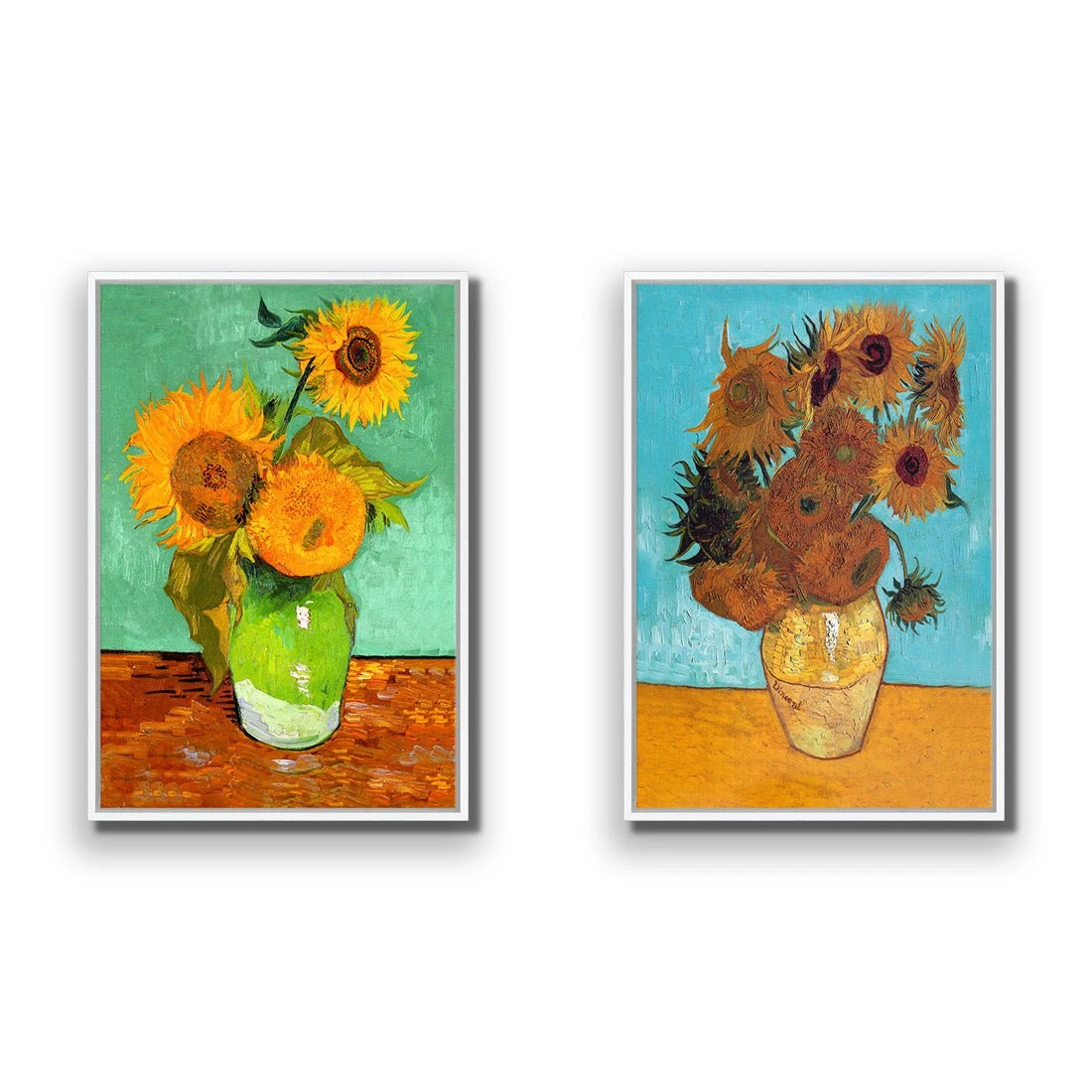 Sunflowers Perfect Pairs Sunflowers Perfect Pairs -WALL ART DESGIN SALE sunflowers perfect pairs canvas white floating frame 45x30cm 831278