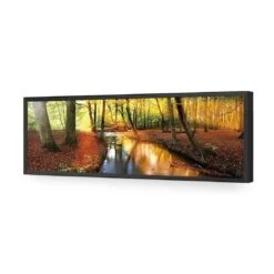 Sunkissed Forest (long) -WALL ART DESGIN SALE sunkissed forest long acrylic glass no border black frame 90x30cm 689704