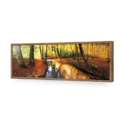 Sunkissed Forest (long) -WALL ART DESGIN SALE sunkissed forest long acrylic glass no border natural frame 90x30cm 797777