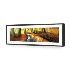 Sunkissed Forest (long) -WALL ART DESGIN SALE sunkissed forest long acrylic glass with border black frame 90x30cm 926542