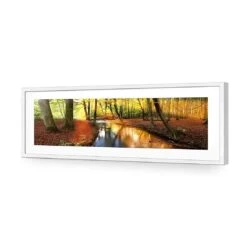 Sunkissed Forest (long) -WALL ART DESGIN SALE sunkissed forest long acrylic glass with border white frame 90x30cm 671188
