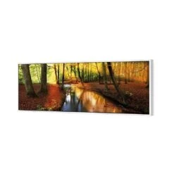 Sunkissed Forest (long) -WALL ART DESGIN SALE sunkissed forest long canvas white floating frame 60x20cm 325498