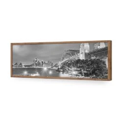 Sydney Harbour And Opera House (long) -WALL ART DESGIN SALE sydney harbour and opera house long acrylic glass no border natural frame 90x30cm 613096