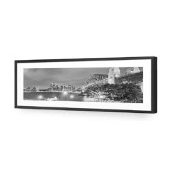 Sydney Harbour And Opera House (long) -WALL ART DESGIN SALE sydney harbour and opera house long acrylic glass with border black frame 90x30cm 210515