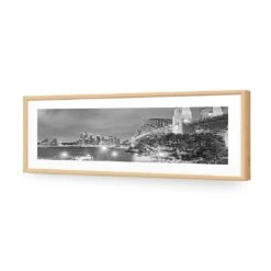 Sydney Harbour And Opera House (long) -WALL ART DESGIN SALE sydney harbour and opera house long acrylic glass with border oak frame 90x30cm 146533