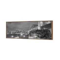 Sydney Harbour And Opera House (long) -WALL ART DESGIN SALE sydney harbour and opera house long canvas natural floating frame 60x20cm 360819