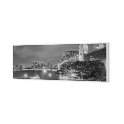 Sydney Harbour And Opera House (long) -WALL ART DESGIN SALE sydney harbour and opera house long canvas white floating frame 60x20cm 810469
