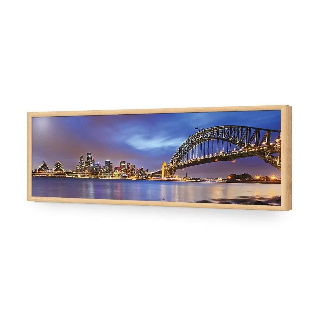Sydney North Shore (long) Sydney North Shore (long) -WALL ART DESGIN SALE sydney north shore long acrylic glass no border oak frame 90x30cm 844001