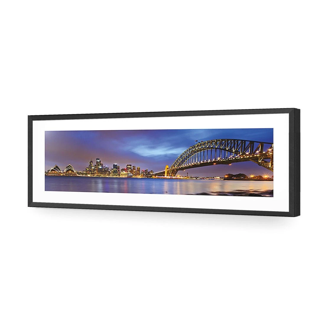 Sydney North Shore (long) Sydney North Shore (long) -WALL ART DESGIN SALE sydney north shore long acrylic glass with border black frame 90x30cm 554289