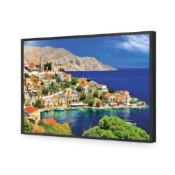 Symi Island, Greece -WALL ART DESGIN SALE symi island greece acrylic glass no border black frame 45x30cm 161703