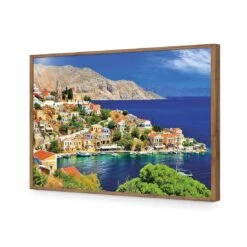 Symi Island, Greece -WALL ART DESGIN SALE symi island greece acrylic glass no border natural frame 45x30cm 751701