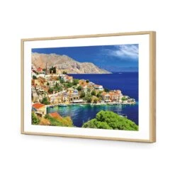 Symi Island, Greece -WALL ART DESGIN SALE symi island greece acrylic glass with border oak frame 45x30cm 550975