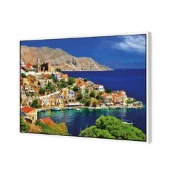 Symi Island, Greece -WALL ART DESGIN SALE symi island greece canvas white floating frame 45x30cm 963116