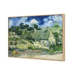 Thatched Cottages At Cordeville By Van Gogh 7 Thatched Cottages At Cordeville By Van Gogh -WALL ART DESGIN SALE thatched cottages at cordeville by van gogh canvas oak floating frame 45x30cm 511657
