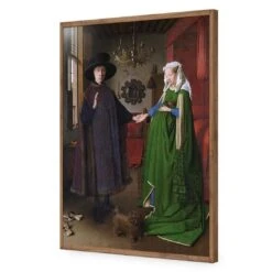 The Arnolfini Portrait By Jan Van Eyek 18 The Arnolfini Portrait By Jan Van Eyek -WALL ART DESGIN SALE the arnolfini portrait by jan van eyek acrylic glass no border natural frame 45x30cm 686070