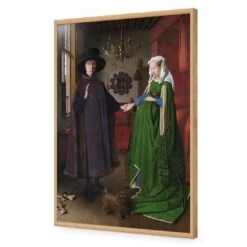 The Arnolfini Portrait By Jan Van Eyek 17 The Arnolfini Portrait By Jan Van Eyek -WALL ART DESGIN SALE the arnolfini portrait by jan van eyek acrylic glass no border oak frame 45x30cm 398167