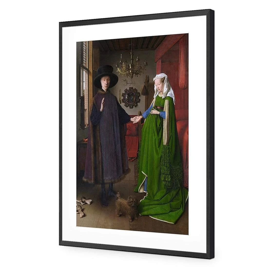 The Arnolfini Portrait by Jan van Eyek The Arnolfini Portrait By Jan Van Eyek -WALL ART DESGIN SALE the arnolfini portrait by jan van eyek acrylic glass with border black frame 45x30cm 458493