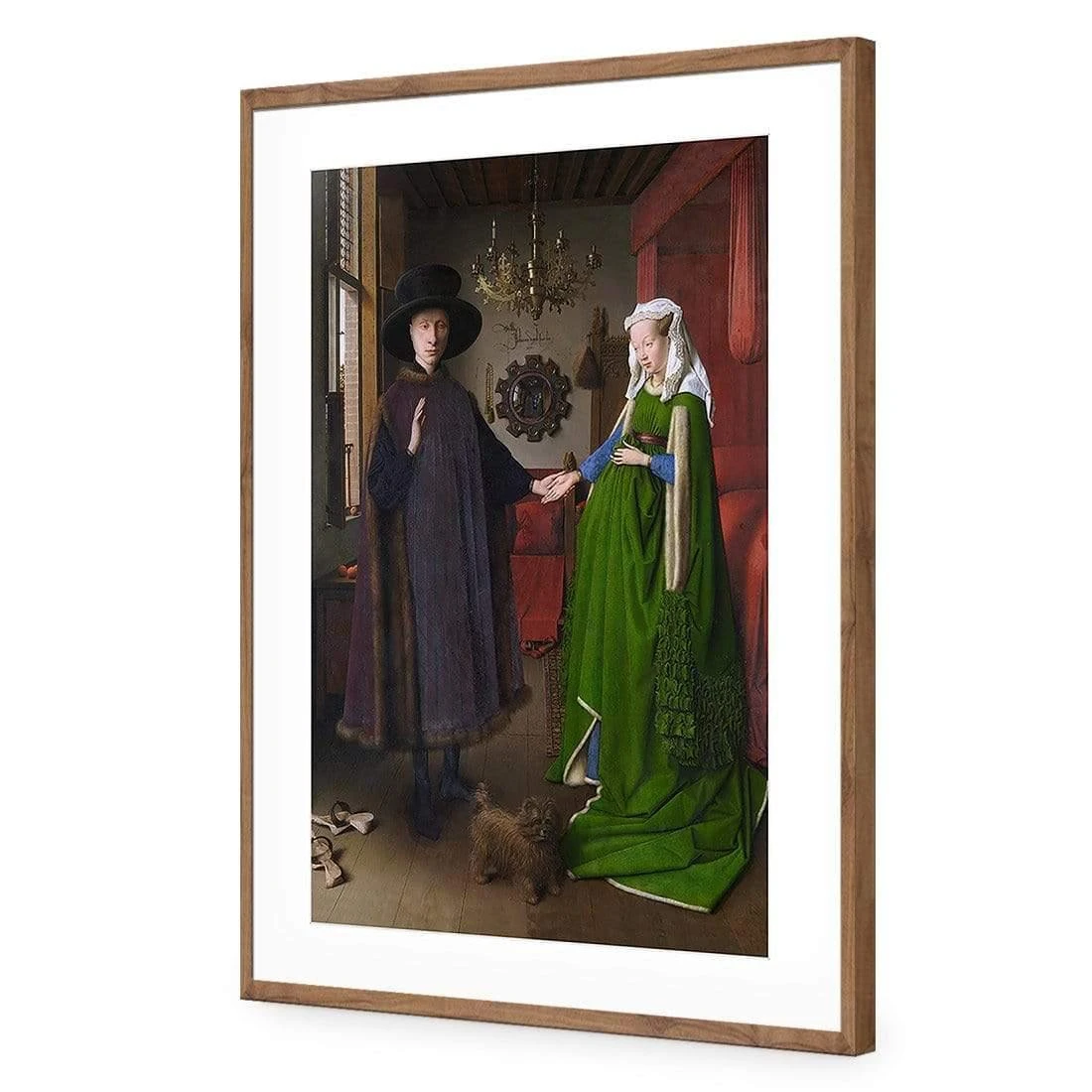 The Arnolfini Portrait by Jan van Eyek The Arnolfini Portrait By Jan Van Eyek -WALL ART DESGIN SALE the arnolfini portrait by jan van eyek acrylic glass with border natural frame 45x30cm 541426