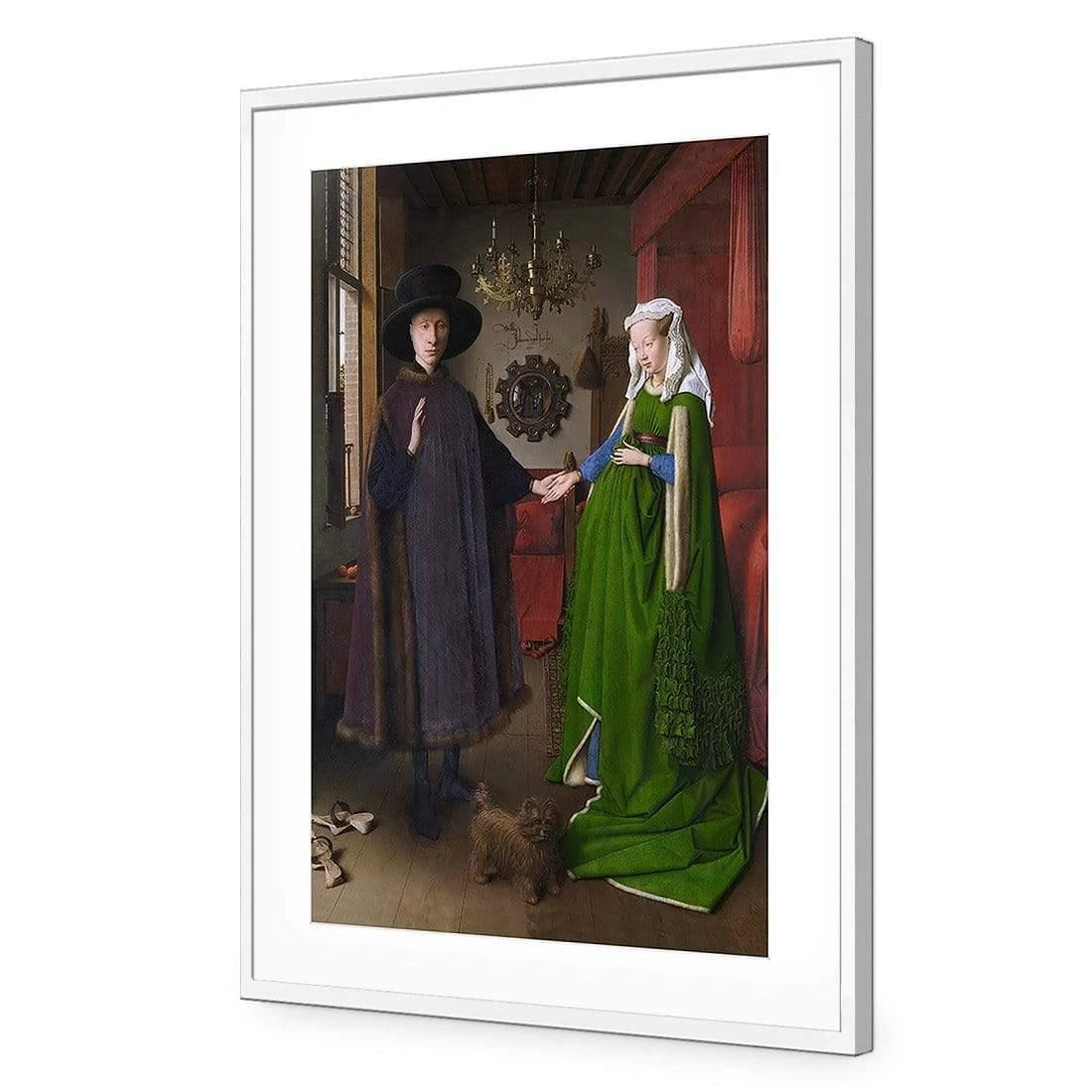 The Arnolfini Portrait by Jan van Eyek The Arnolfini Portrait By Jan Van Eyek -WALL ART DESGIN SALE the arnolfini portrait by jan van eyek acrylic glass with border white frame 45x30cm 204992
