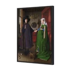 The Arnolfini Portrait By Jan Van Eyek 4 The Arnolfini Portrait By Jan Van Eyek -WALL ART DESGIN SALE the arnolfini portrait by jan van eyek canvas black floating frame 45x30cm 364026
