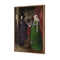 The Arnolfini Portrait By Jan Van Eyek 7 The Arnolfini Portrait By Jan Van Eyek -WALL ART DESGIN SALE the arnolfini portrait by jan van eyek canvas natural floating frame 45x30cm 527861