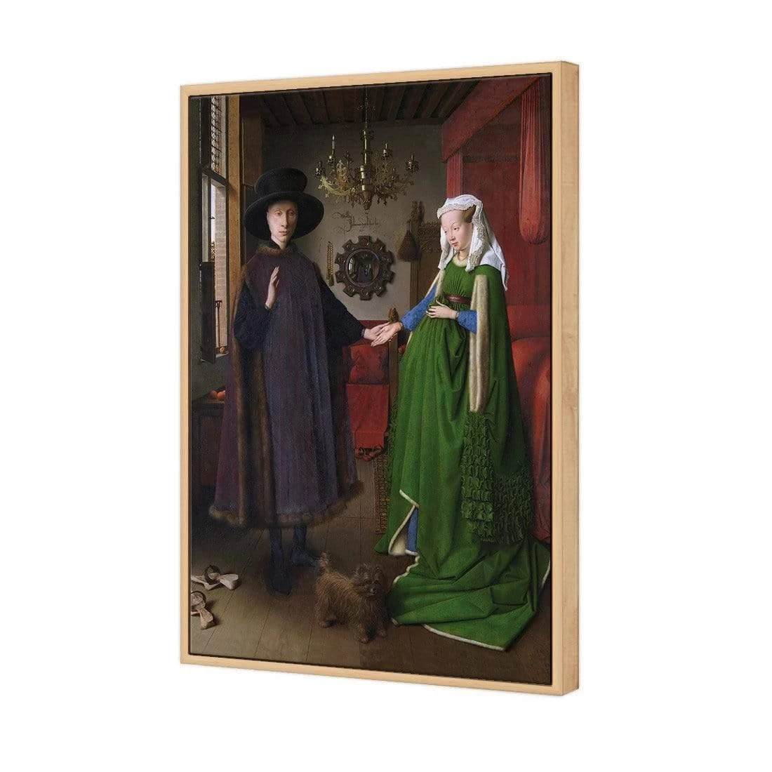 The Arnolfini Portrait by Jan van Eyek The Arnolfini Portrait By Jan Van Eyek -WALL ART DESGIN SALE the arnolfini portrait by jan van eyek canvas oak floating frame 45x30cm 230273