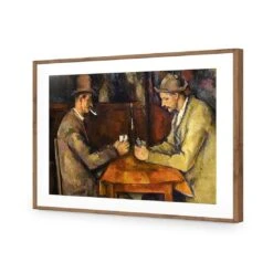 The Card Players By Paul Cezanne -WALL ART DESGIN SALE the card players by paul cezanne acrylic glass with border natural frame 45x30cm 860513