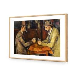 The Card Players By Paul Cezanne -WALL ART DESGIN SALE the card players by paul cezanne acrylic glass with border oak frame 45x30cm 790235