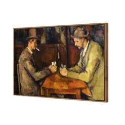 The Card Players By Paul Cezanne -WALL ART DESGIN SALE the card players by paul cezanne canvas natural floating frame 45x30cm 686930