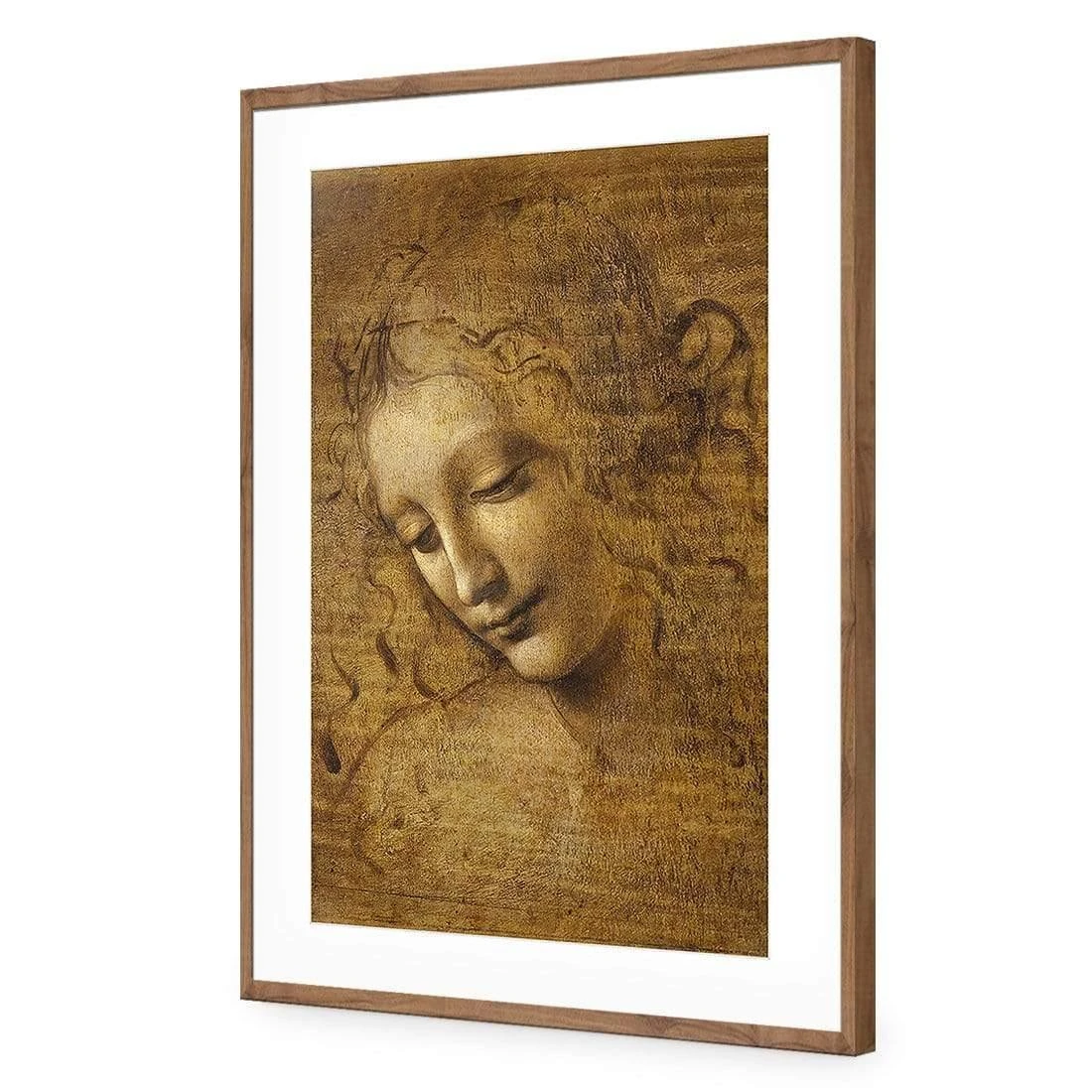 The Head of a Woman by Leonardo da Vinci The Head Of A Woman By Leonardo Da Vinci -WALL ART DESGIN SALE the head of a woman by leonardo da vinci acrylic glass with border natural frame 45x30cm 989135