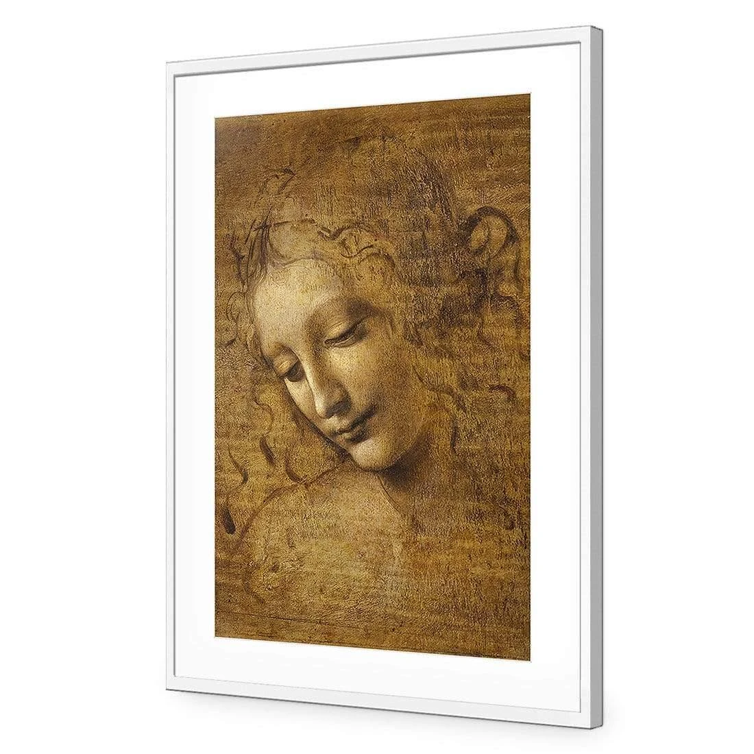 The Head of a Woman by Leonardo da Vinci The Head Of A Woman By Leonardo Da Vinci -WALL ART DESGIN SALE the head of a woman by leonardo da vinci acrylic glass with border white frame 45x30cm 479940