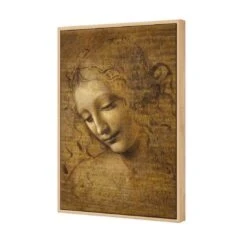 The Head Of A Woman By Leonardo Da Vinci 7 The Head Of A Woman By Leonardo Da Vinci -WALL ART DESGIN SALE the head of a woman by leonardo da vinci canvas oak floating frame 45x30cm 536737