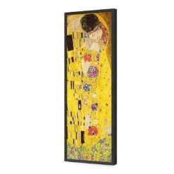 The Kiss By Gustav Klimt (long) -WALL ART DESGIN SALE the kiss by gustav klimt long acrylic glass no border black frame 90x30cm 121065