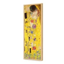 The Kiss By Gustav Klimt (long) -WALL ART DESGIN SALE the kiss by gustav klimt long acrylic glass no border oak frame 90x30cm 704052