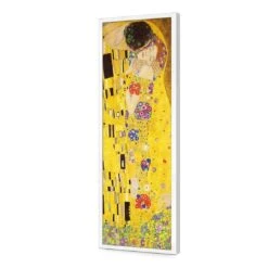 The Kiss By Gustav Klimt (long) -WALL ART DESGIN SALE the kiss by gustav klimt long acrylic glass no border white frame 90x30cm 522185